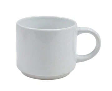 Hvide keramiske kaffekrus